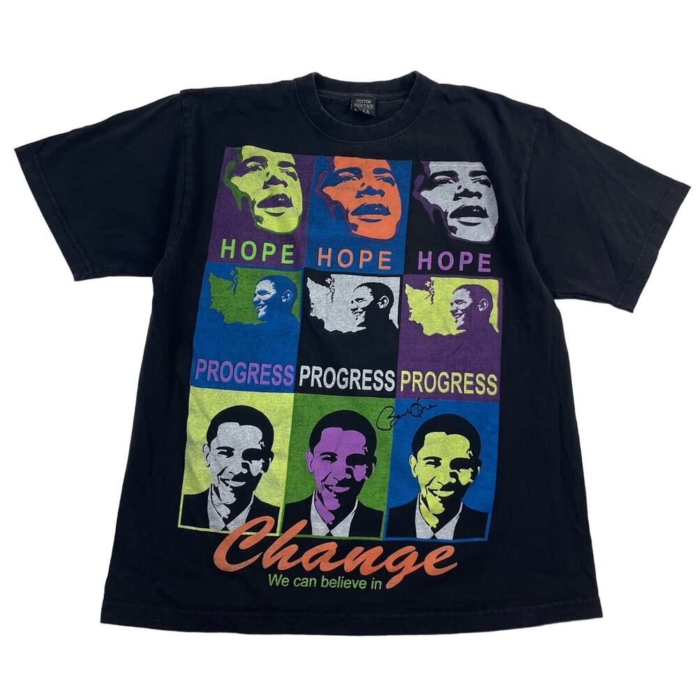 Barak Obama Signature Campaign Shirt 2008 Presidential Election Vote Size Large